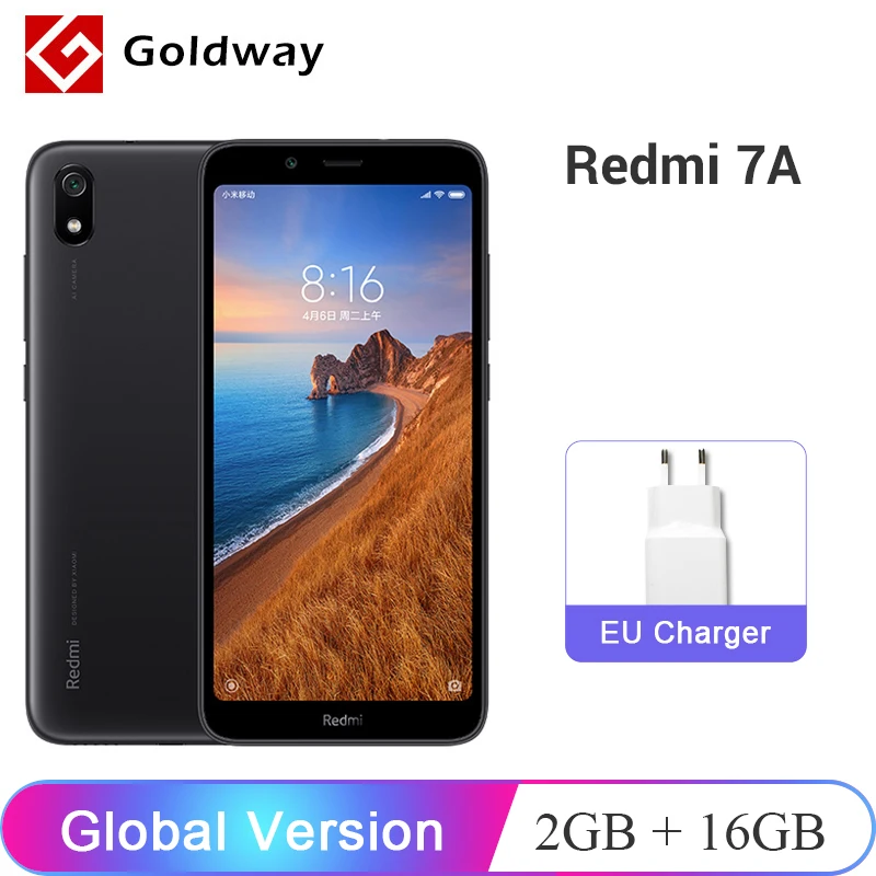 Глобальная версия Xiaomi Redmi 7A 7 A, 2 Гб оперативной памяти, 16 Гб встроенной памяти, смартфон 5,4" Snapdargon 439 Octa Core 4000 мАч Батарея 12MP Камера