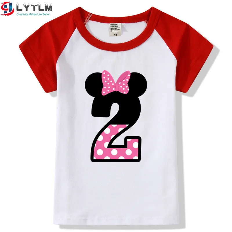 LYTLM футболка для девочек на 2 дня рождения Fille Happy Birthday, топы для маленьких девочек, roupa infantil, футболка для малышей, Детские футболки для девочек