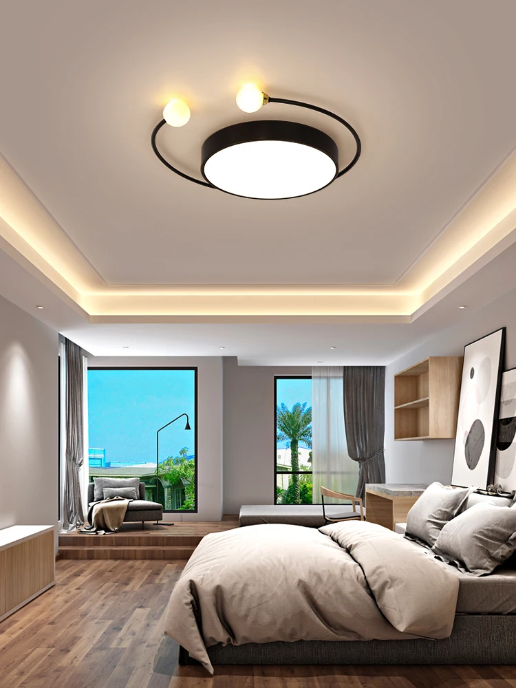 

Modern Bedroom LED Ceiling Lamp Nordic Ultra Thin Ceiling Light With Remote Controller Art Decor Ceiling Lighting Fixture