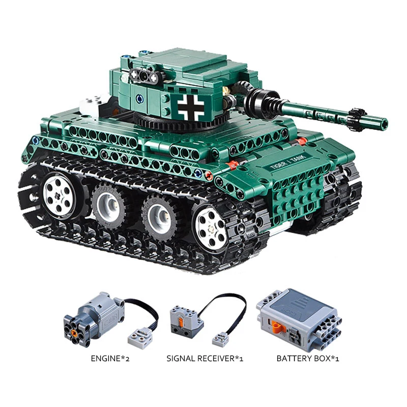 

Remote Control Technic Tiger Tank chariot Building Blocks Compatible Legoed Military War Weapon City Bricks Children Gift Toys