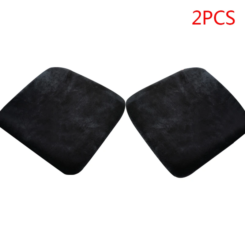 Black Front 2pcs Меховые чехлы для автомобильных сидений универсальные зимние Чехлы для автомобильных сидений Плюшевые Чехлы для автомобильных сидений протектор подушки сиденья Коврики аксессуары - Название цвета: Black Front 2pcs
