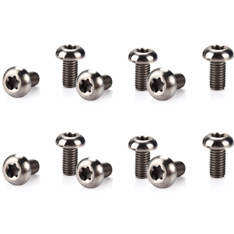 Ti титановый сплав дисковые тормозные винты для ротора T25 Torx MTB Горный шоссейный велосипед тормозные роторы Ti красочные болты M5* 10 мм - Цвет: 12pcs Silver
