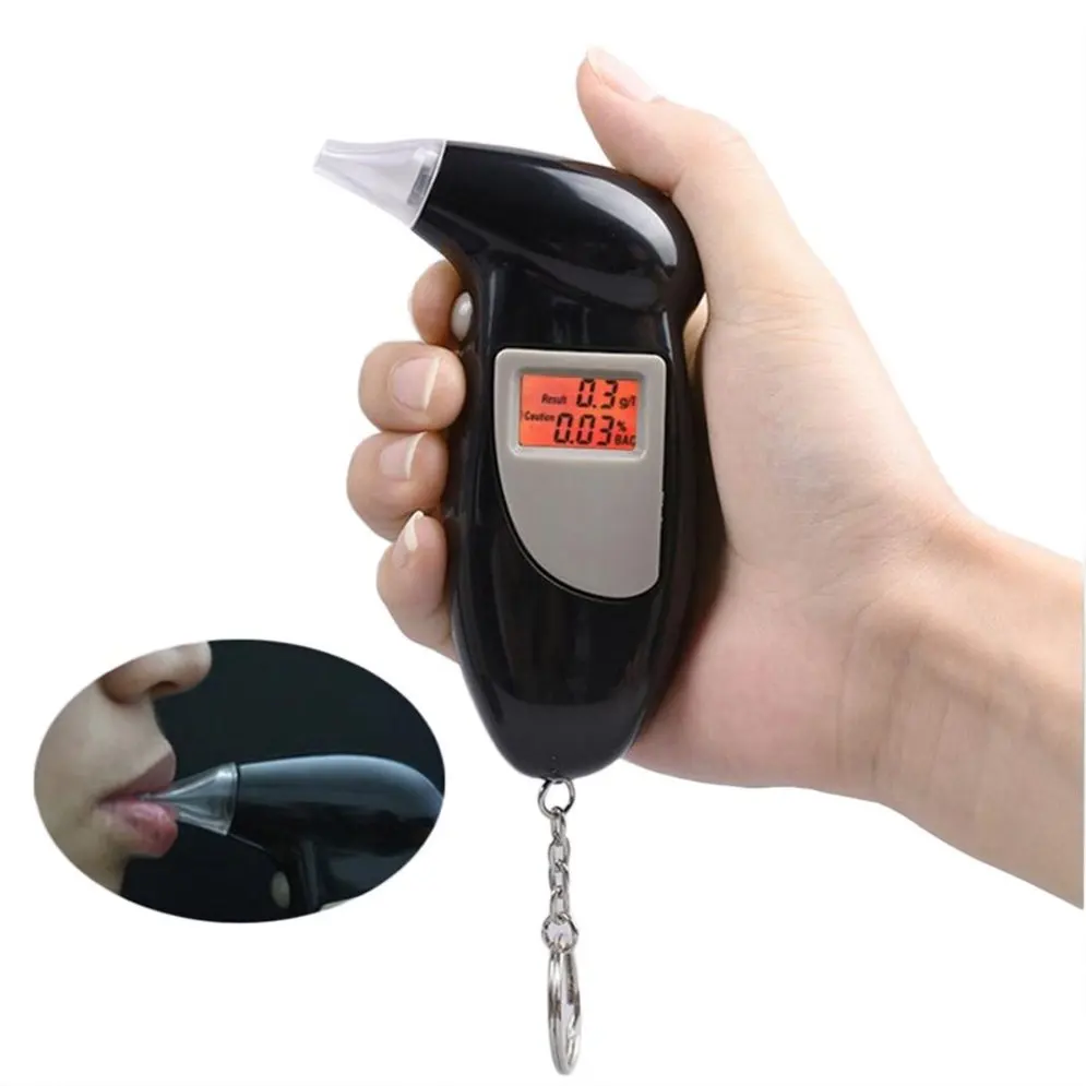 Digital Breath Alcohol Tester With Audible Alert Safe Driving With Key Chain Quick Response Alcohol Detector Breathalyzer