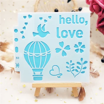 

13*14 air balloon Cover templat scrapbook stencils spray plastic mold shield DIY cake hollow Embellishment printing lace ruler
