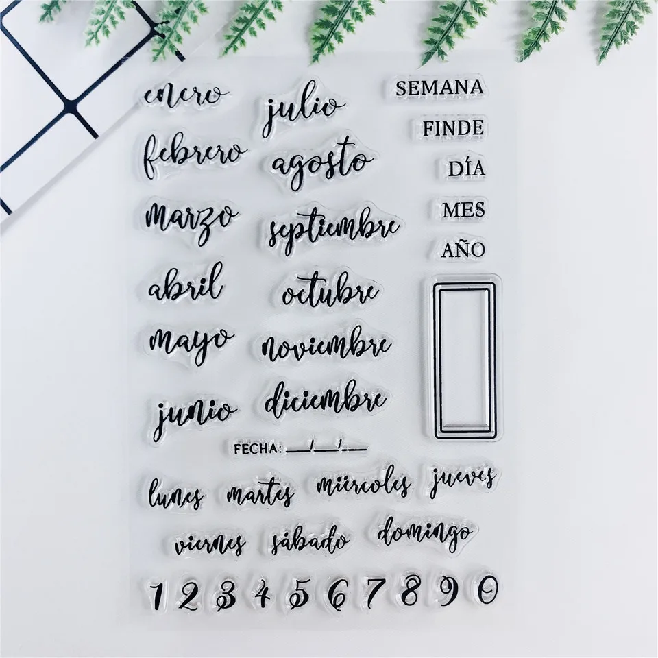 Stamping Papercraft Month Calendar Tracking Clear Transparent Stamp
