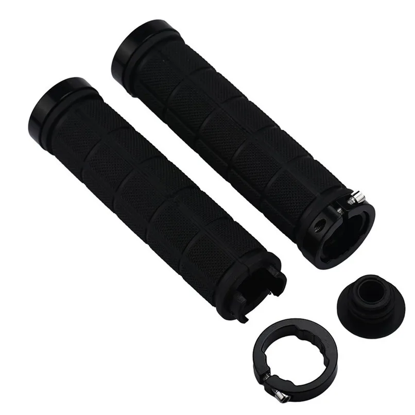 A 1 Pairs Bike Grips New Solid Bike Grips Fixie Lock-on Fixed Gear Grips Rubber Handlebar Grips Bike accessories 30DE09 - Color: A