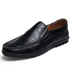 Zapatos de cuero genuinos de los hombres ocasionales de la marca de lujo para hombre mocasines luz suave transpirable negro zapatos de conducción zapatos de talla grande 38-47 38-47 38-47 ► Foto 2/6