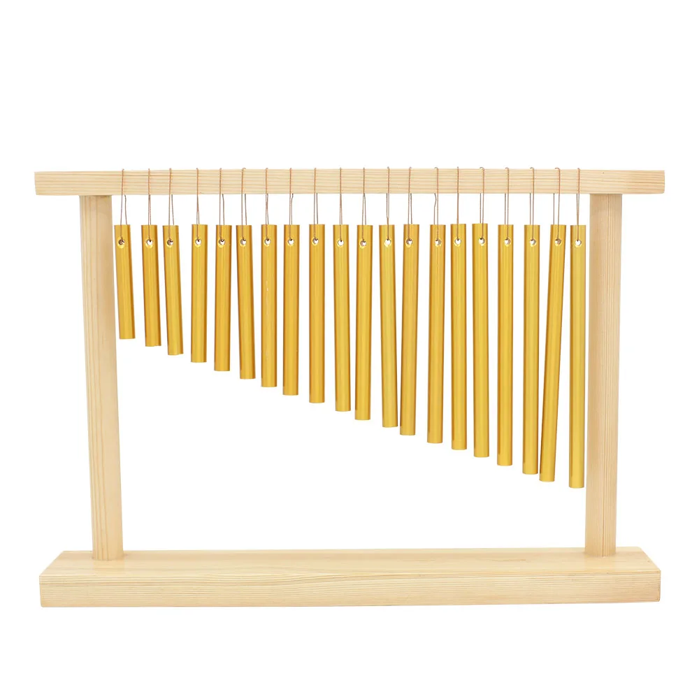 

20-Tone Table Top Bar Chimes 20 Bars Single-row Musical Percussion Instrument With Wood Stand Stick