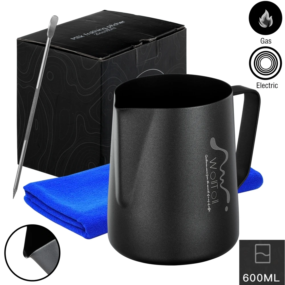 

Non Stick Teflon Stainless Steel Milk Frothing Pitcher Espresso Coffee Barista Craft Latte Cappuccino Cream Frothing Jug Pitcher
