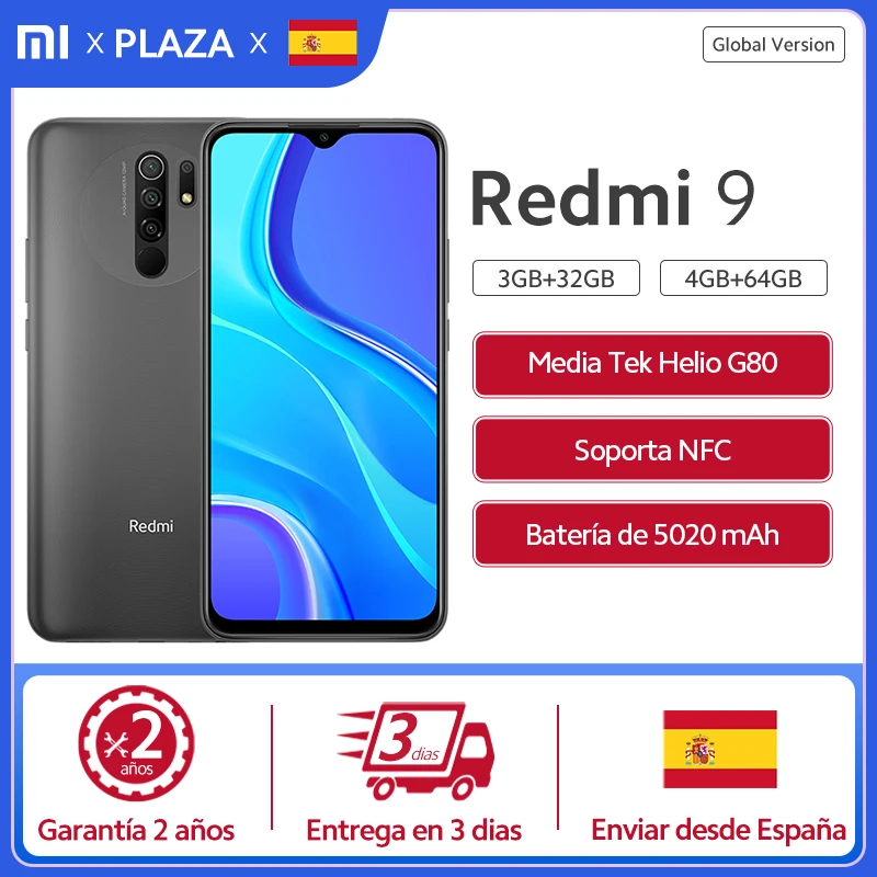 Global Version Xiaomi Redmi 9 32GB 64GB NFC Smartphone Tek Helio G80 6.53” FHD Drop Display 5020mAh 18W Fast Charge 13MP Camera |