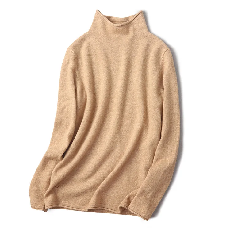 cashmere sweater winter new women half bead collar hedging long-sleeved sweater female cashmere