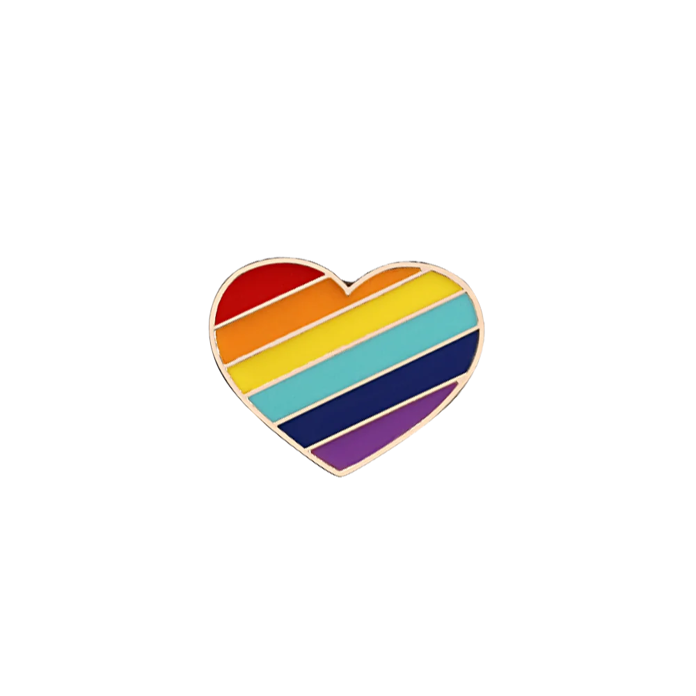 heart Красочные искусственные бриллианты, разноцветные стразы образуют форму сердца броши на булавке флаг Победы для Для женщин Для мужчин значок брошь, ювелирные изделия, аксессуары, Джинсовая Шляпа Радуга штырь отворотом подарок - Окраска металла: heart