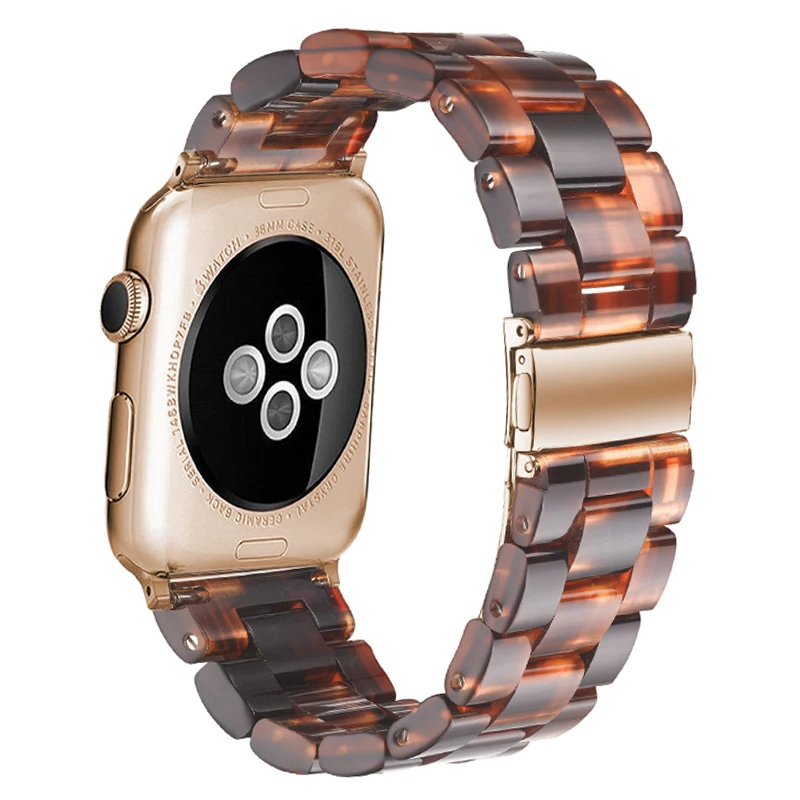 Ремешок из итальянской смолы для APPLE Watch 5 4 3 44 мм/42 мм браслет Iwatch 40 38 керамический