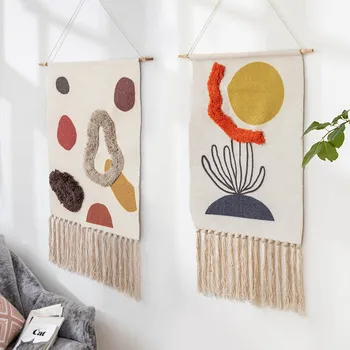 

Tassel Tapestry Bohemian Macrame Woven Wall Hanging Handmade Knitting Ornament Home Tapestry Wall Hanging Muslim Indian Decor