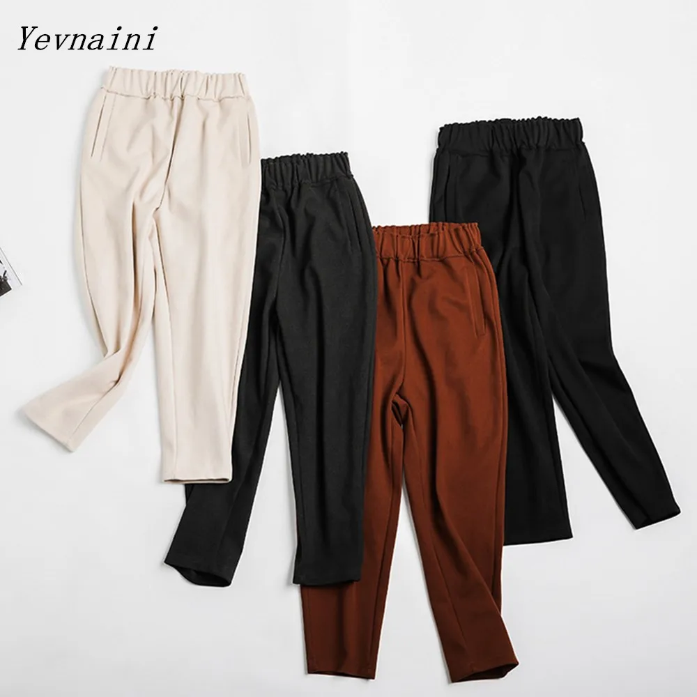 Женские шерстяные шаровары Свободные повседневные брюки большого размера с