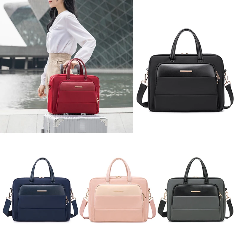 Bolsa para Laptop para Mulheres pu Mais Poliéster Maleta para Notebook Bolsas de Ombro Bolsas de Viagem Bolsas Femininas do Escritório 13 in 14 in 15 in 16 in