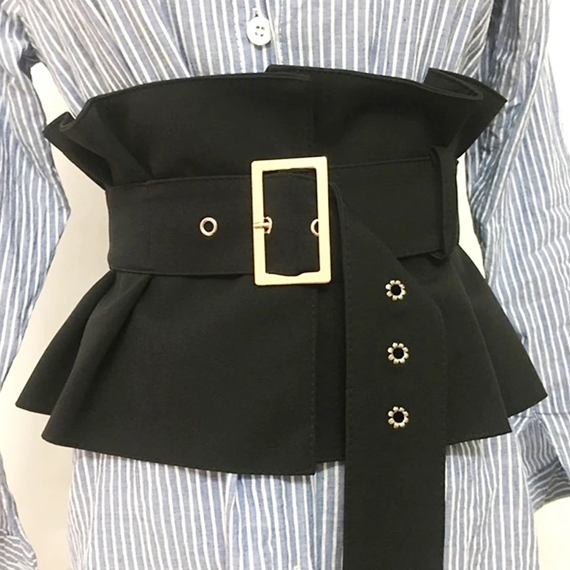 Плюс размер корсетный пояс черный пояс для женщин широкий пояс-ремень модный дизайнер эластичное большое платье пальто ceinture femme