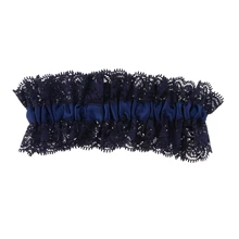 Свадебные темно-синие свадебные подвязки, стразы, атласный бант и кружева для невесты