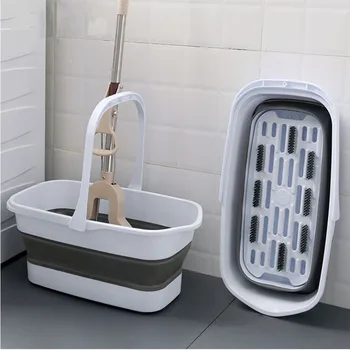 

Folding Mop Cleaning Bucket Extra Large Rectangular Plastic Bucket for Household Water Storage Cleaning Board Mop Bucket