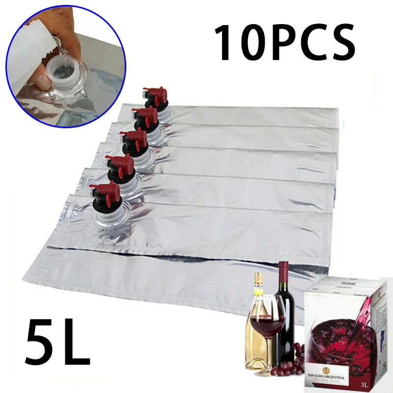 

Aluminum Foil BIB Bag Butterfly Tap Food Beer Juice Drink Bags 5 L Storage