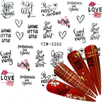 

ZKO 1 PC Black Abstract Figure Water Decals Nail Slider Letter Sticker Nail Art Decor Polish DIY Salon Manicure Supply