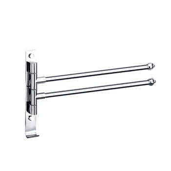 

Hanger Multilayer Rack Punch Free 180 Degrees Rotation Towel Holder Durable Stainless Steel With Hook Bathroom