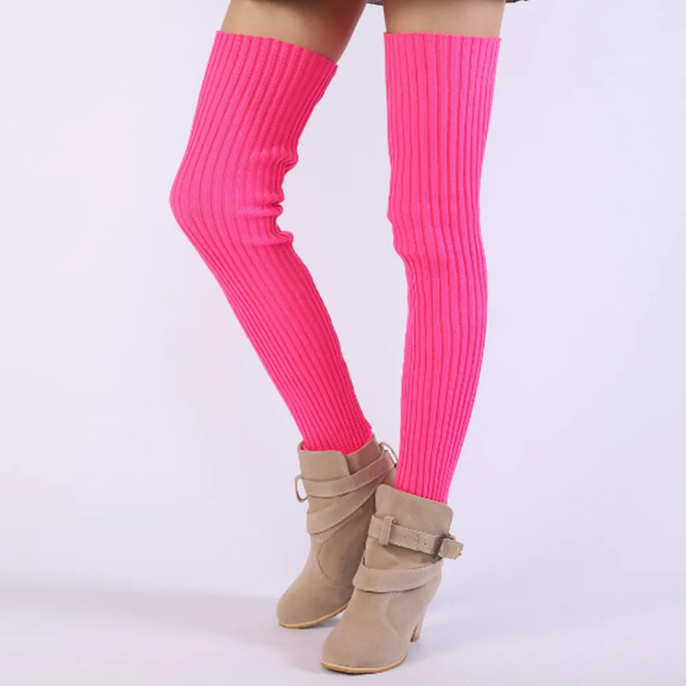 Ladies Winter Step on the foot socks Knitted Leg Warmers Boot Cuffs Trim Toppers Candy colors Long Leg Warmers ST014