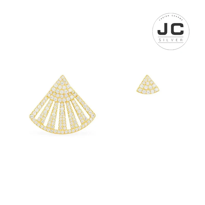 

New Fashion Charms Silver 925 Original Engraving,Asymmetric Flamenco Earring For Women With Mono Logo Glamour Zircon Jewelry
