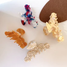 

2022 New Hairpin Shark Korea And Japan Large Acetic Acid Clip Elegant Temperament Headdress Colorful Hair Claw For Thick Hair