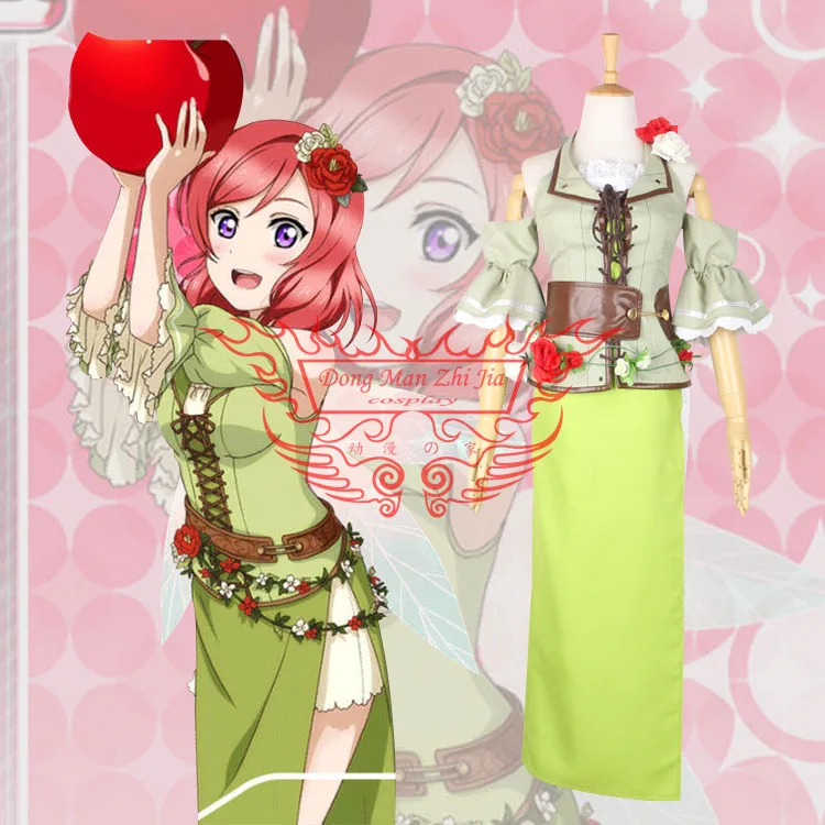 

Женское платье для косплея Love Live с цветами и юбкой