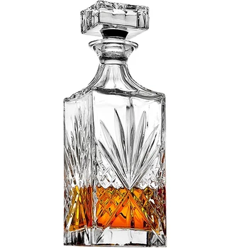 

hellodream crystal glass lead-free Whiskey Decanter for Scotch, Liquor, Vodka, Wine or Bourbon