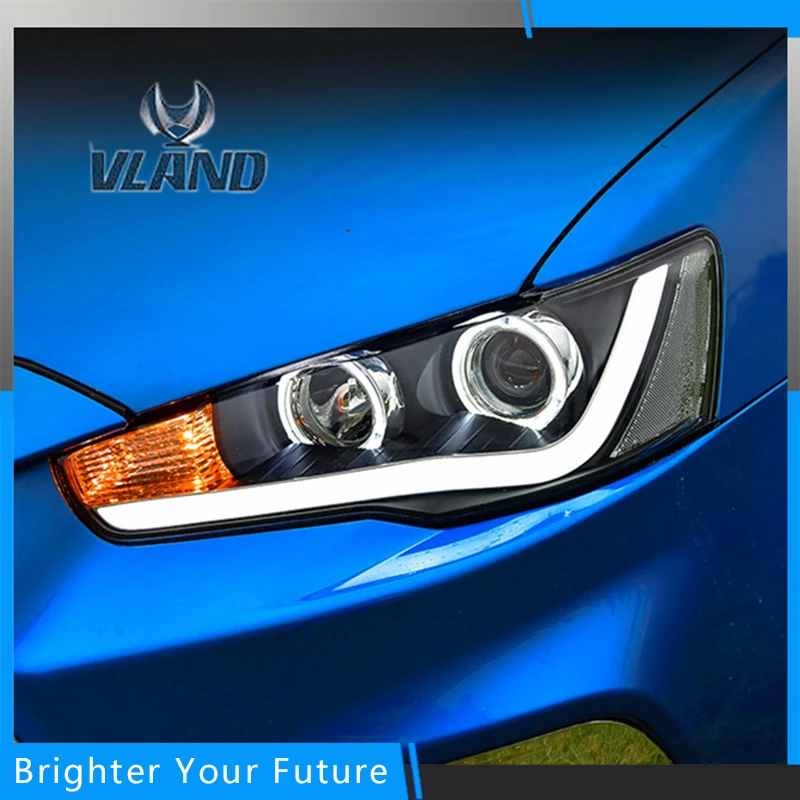 2 шт. фары Angel Eye для Mitsubishi Lancer EX 2010 2014 светодиодные DRL двухлучевые Биксеноновые