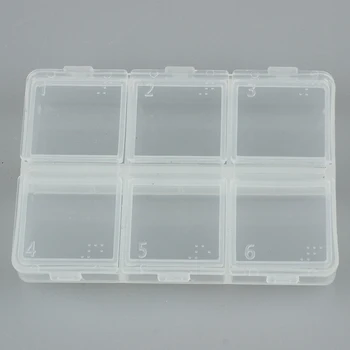 

New Fashionable 6 Cell Kit Multi-function Storage Box Portable Practical Home Essential Travel Transparent