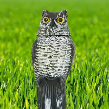 

Fake Owl Decoy Pest Control Rotating Head Realistic Bird Scarer Garden Decor