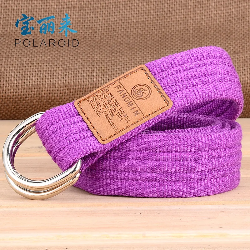 

Korean-style 20-Color Men's Women's Universal Canvas Belt Casual Business Jeans Double Loop Buckle Leather Belt Outdoor bian zhi