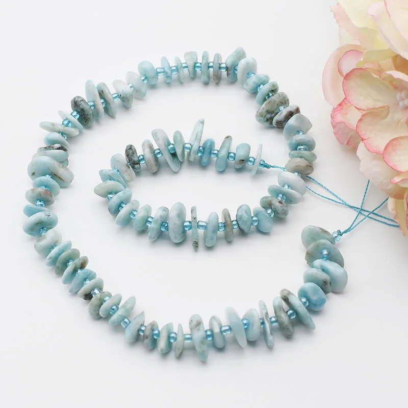 6-8mm  Natural Smooth Sea Grain Stone irregular  Spacer Beads For DIY Necklace Jewelry Making Loose 15