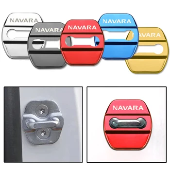 オンライン 4 本車のドアロックカバー保護バックルカバーラッチ停止防錆カーアクセサリー日産ナバラd40 D22 D23 Np300
