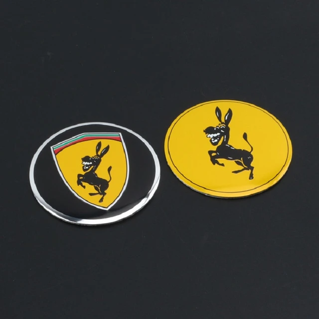 1pcs/2pcs aluminum Ferrari Donkey Sticker for Ferrari 3D Decoration Car  Sticker Auto Decals Creative Funny Car Styling - AliExpress