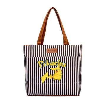 

Women's Pikachu Fashion Shoulder Bag Handle Bag Canvas Female Big Tote Casual Lady Big Capacity Purse Bag