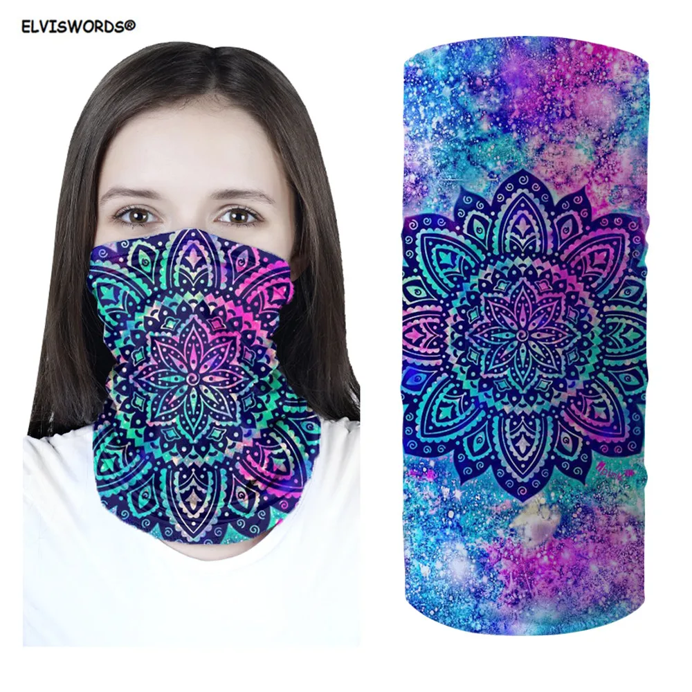 

ELVISWORDS Fashion Ladies Scarf 3D Bohemian Flower Pattern UV Protection Women's Scarves Neck Cover Foulard Cheveux Bandana Girl