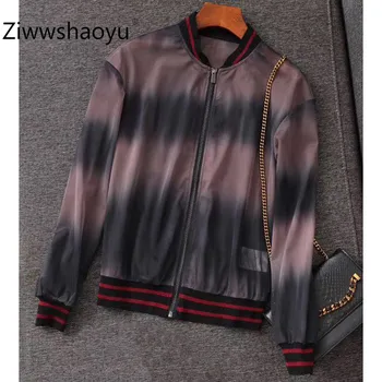 

Ziwwshaoyu Fashion Casual Spring Summer Tulle Ombre Gradient Long Sleeve Jackets Thin Coat Outwear Women's High Quality