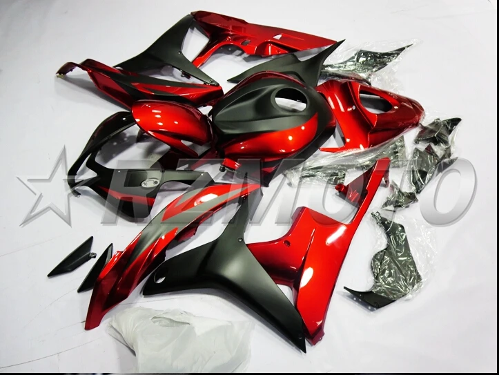 Литьевая Форма ABS мотоцикл полный обтекатель комплект подходит для Honda CBR600RR 600 07 08 F5 2007 2008 Обтекатели красный черный матовый