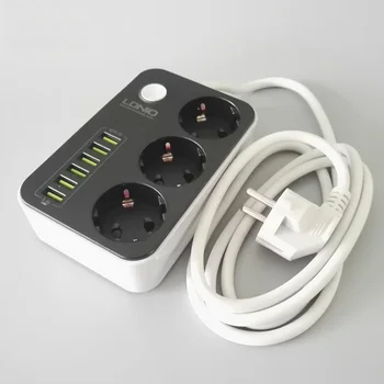 

Network filter 3-Outlet Surge Protector EU Plug Power Strip with USB Charging 6 Ports 3.4A/17W, 5Ft Heavy Duty Extension Cord