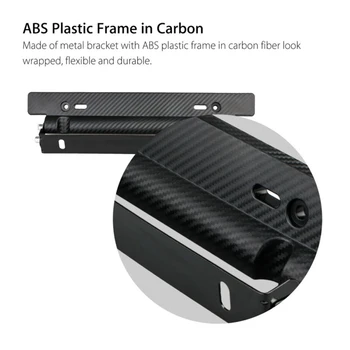 

Universal License Plate Frame Carbon Fiber style Racing Holder Black Trim