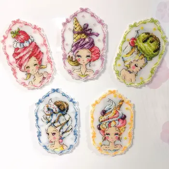

Refrigerator magnet top cream girl Cross stitch DMC set Creative Gift Handmade metal bookmark fairy tale princess series