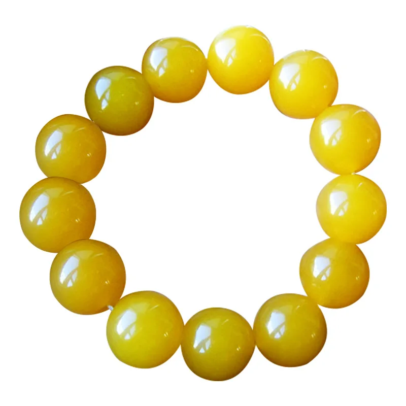 õ  Bangle Jade Jewelry Round Beads Strand Elastic bracelets for women men Huang Longyu jade bracelet