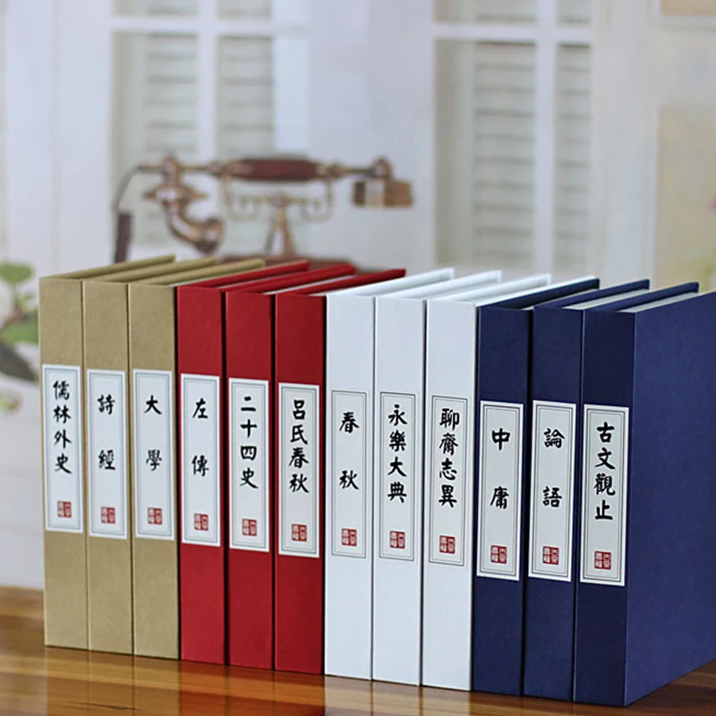 

Chinese book history Simulation Book Home Decor Club Hotel Model Room Study Soft Fake Book Decoration For Living Room Creative