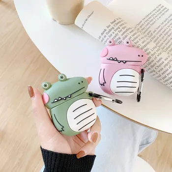 

3D Pink Panther Dinosaur Earphone Case For Apple Airpods 2 Case Duck Silicone Case For Apple Air Pods Cartoon Cute Cover Strap