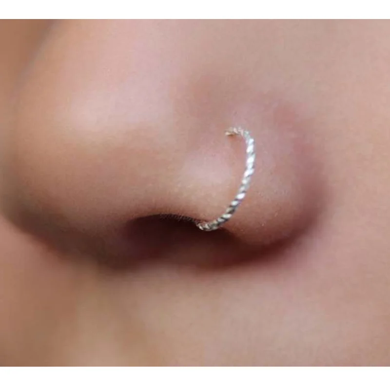 Cute Small Star Indian Style Nose ring Pink White CZ Twisted nose ring 22g  - QD | eBay