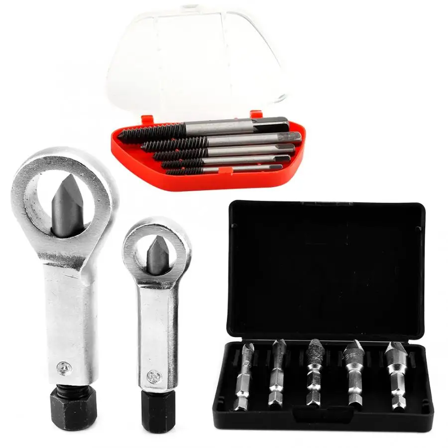 ￡12.37 12pcs Nut Splitter Set Rusted Damaged Bolt Screw Extractor Remover